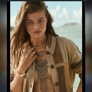 Free People Tan Leather Jacket